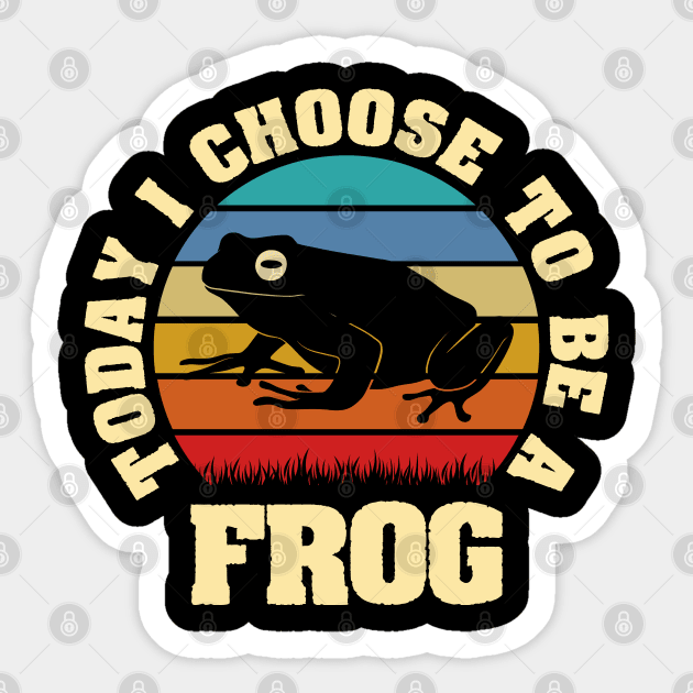 I like Frog Funny vintage lover Today I choose Frog Sticker by sports_hobbies_apparel